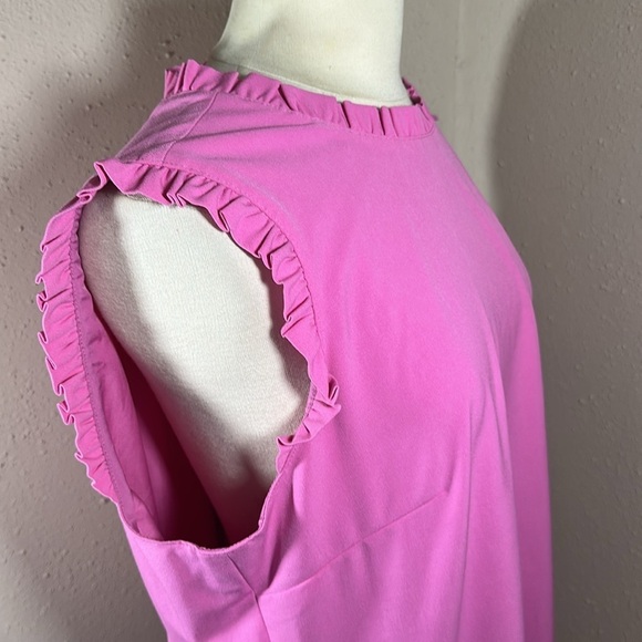 J. Crew Ruffleneck Suiting Bubblegum Pink Dress Women’s size 16 NEW - Picture 12 of 16